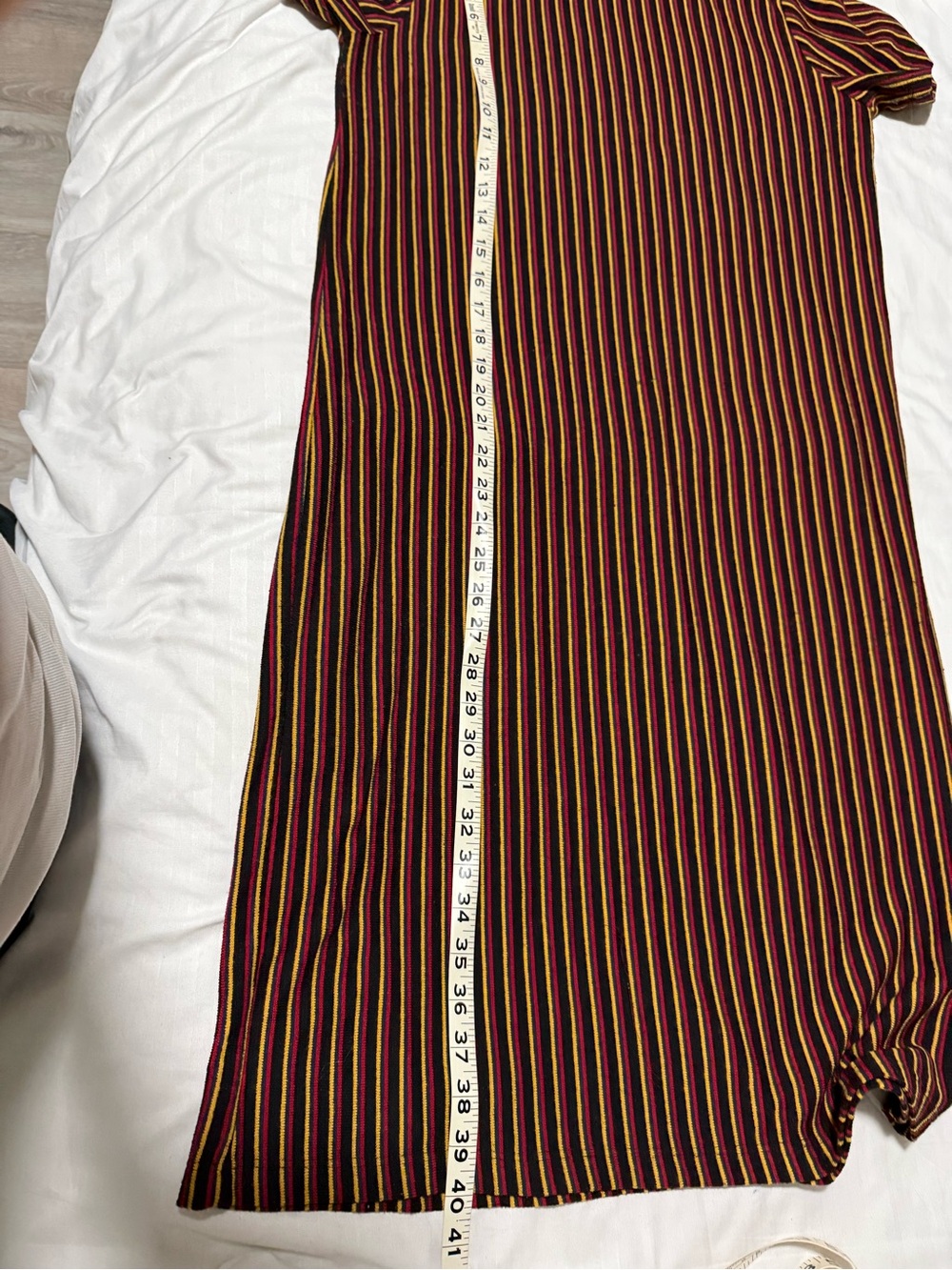 Zara Striped Knit Dress in Black, Burgundy & Mustard